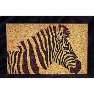 Colorful Zebra Canvas Painting | Contemporary Folk Art Animal Wall Decor